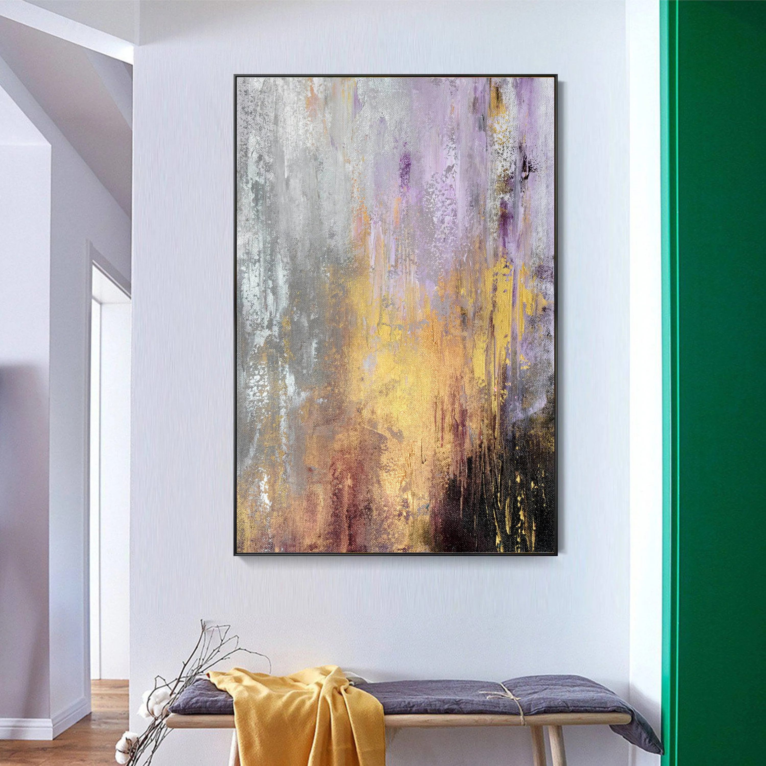 Huge Painting OfficeTextured Abstract Painting, Large Acrylic Painting