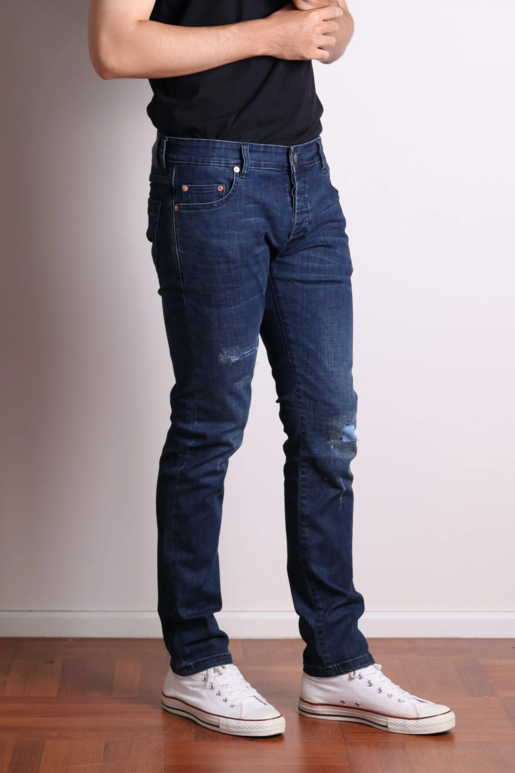 JACK RUSSEL MEN SKINNY-FIT รุ่น J-BLU  สี Midnight Blue Rust Fade