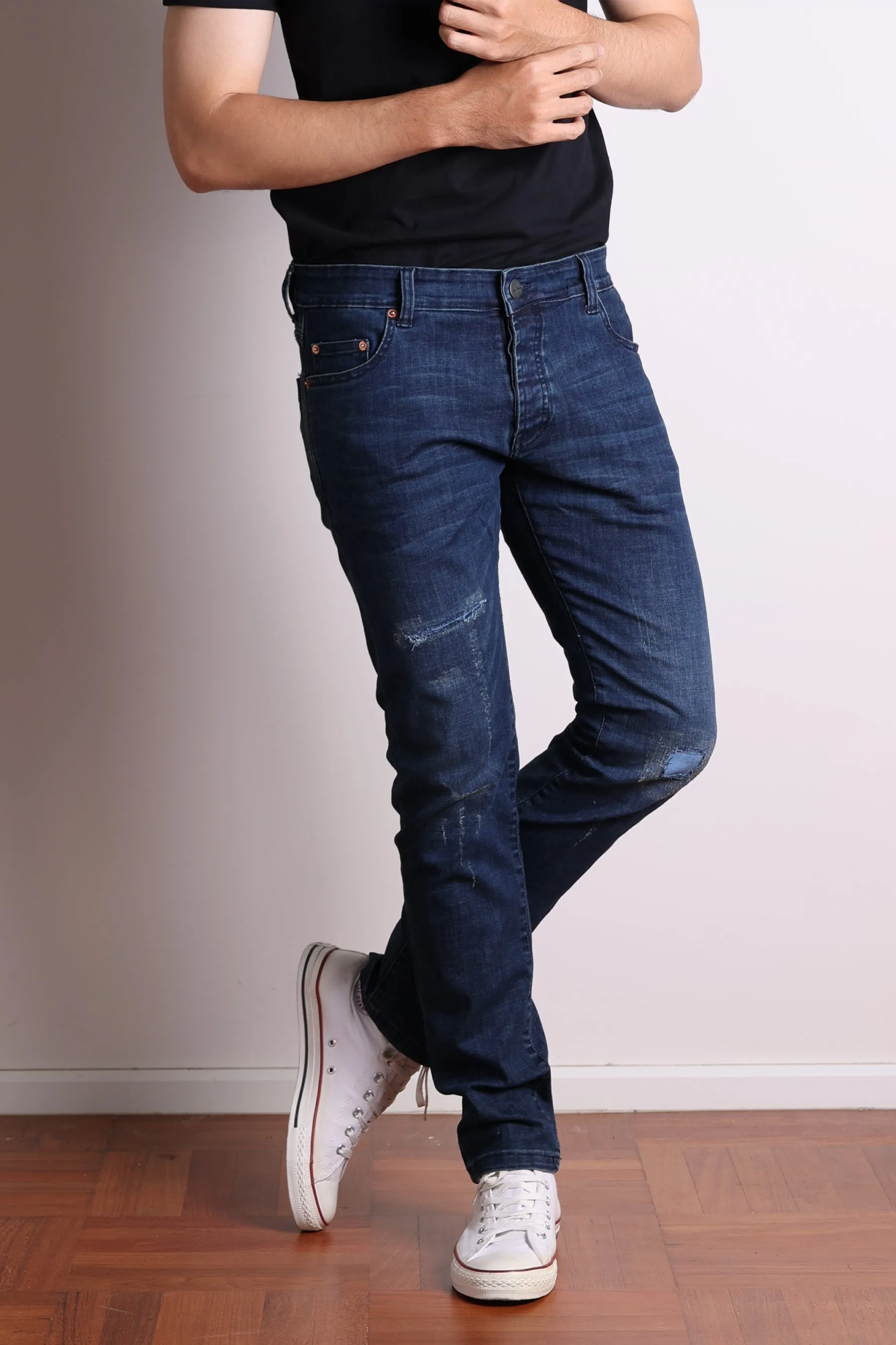 JACK RUSSEL MEN SKINNY-FIT รุ่น J-BLU  สี Midnight Blue Rust Fade