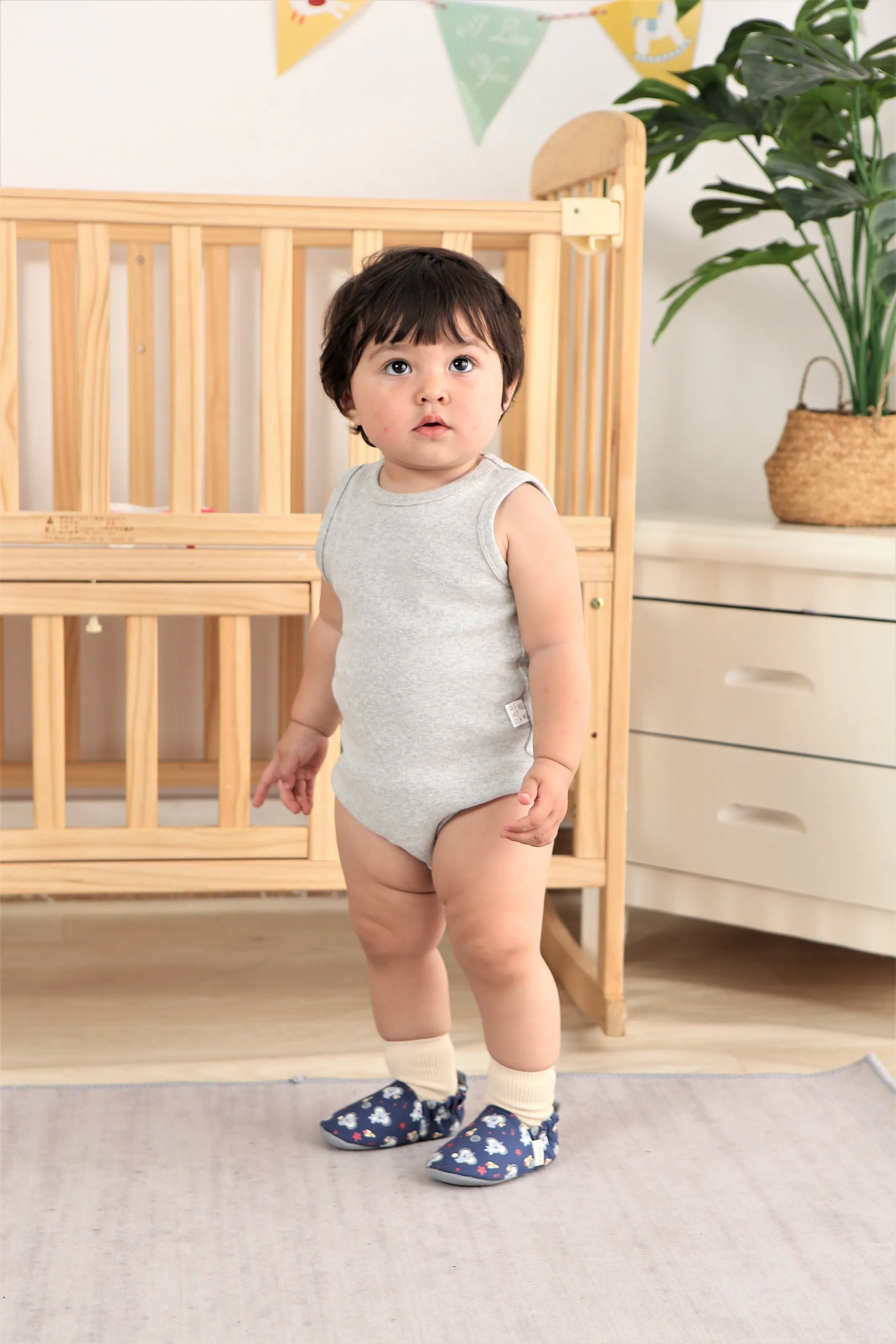 JplusJ Koala Navy Organic Baby Shoes 深藍樹熊有機棉學步鞋