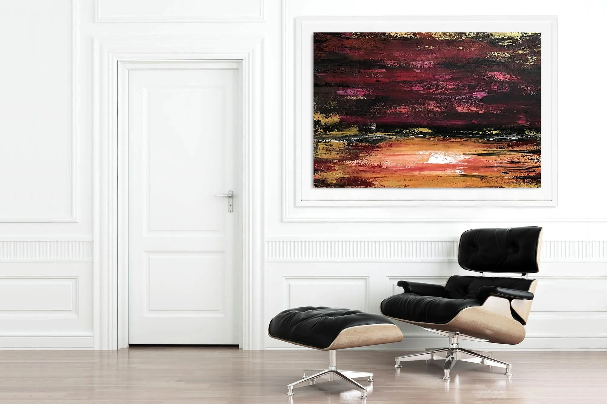 Large Brwon Yellow Abstract Painting Huge Canvas Art Qp034