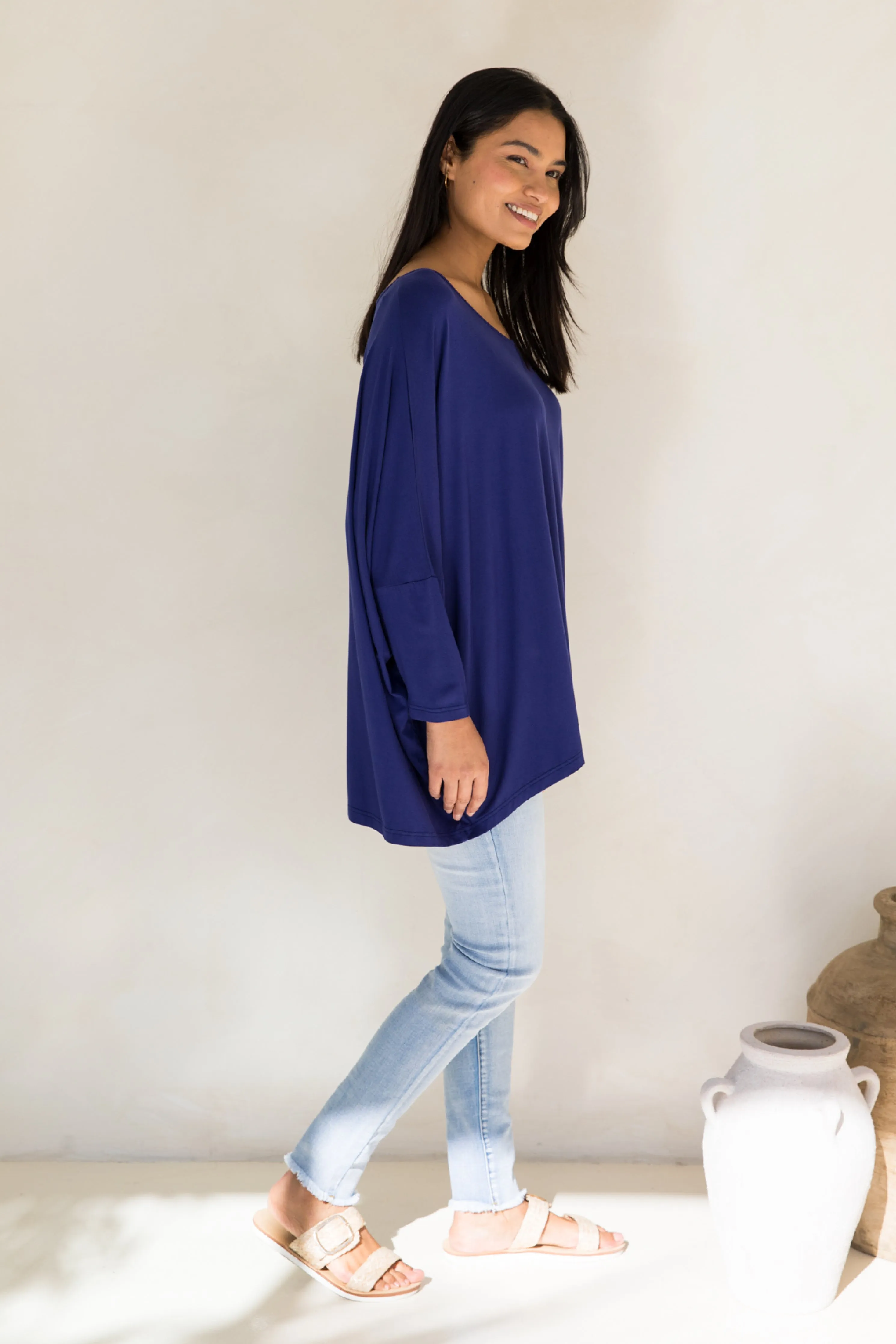 Long Sleeve Nice Top in Dark Blue