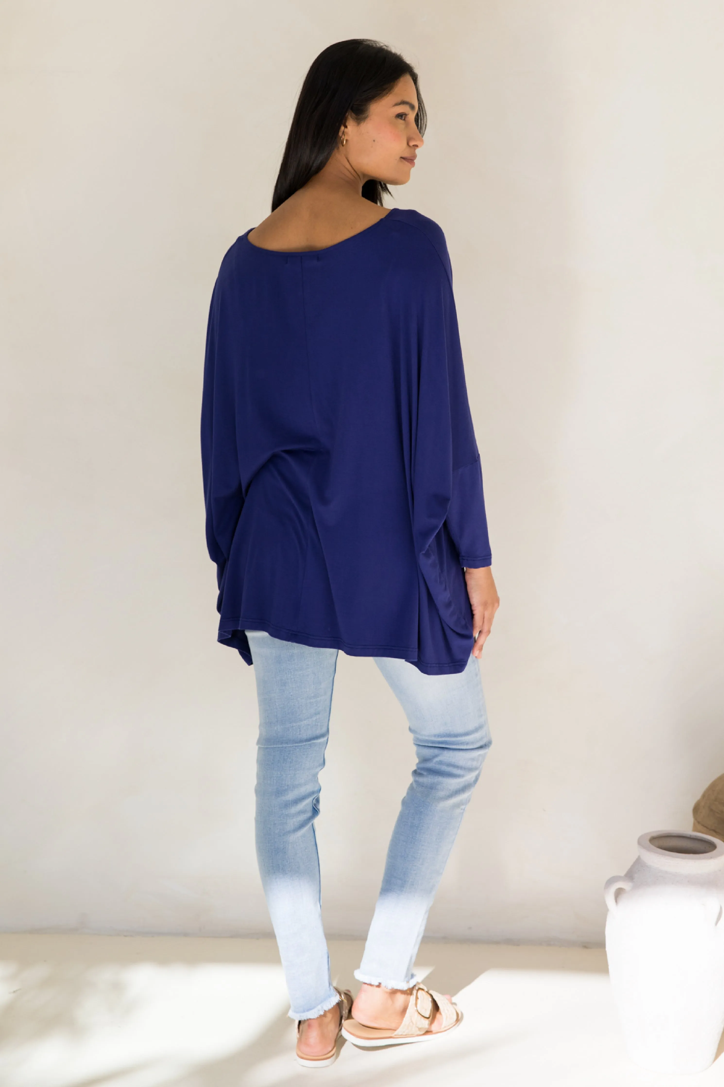 Long Sleeve Nice Top in Dark Blue