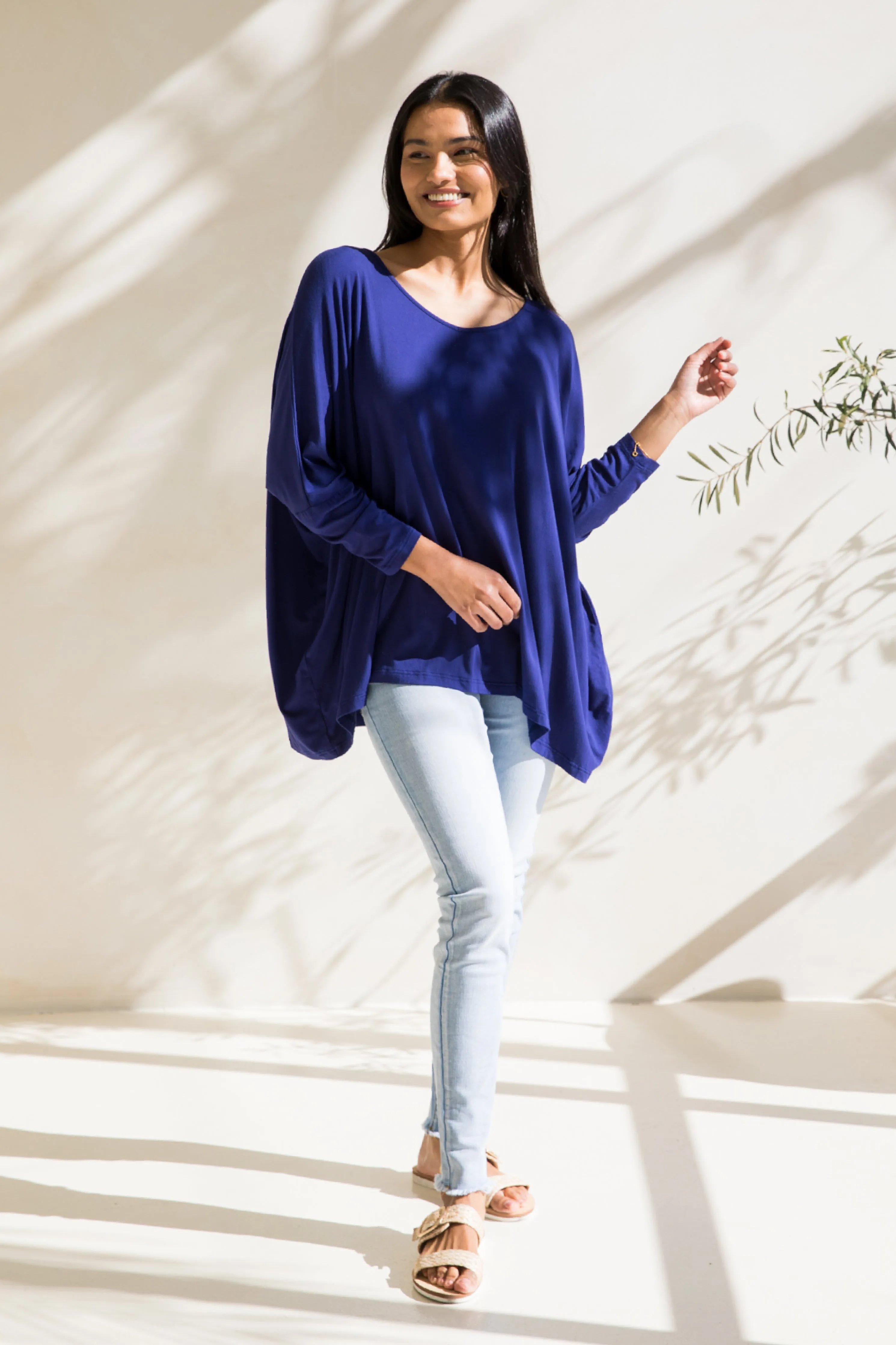 Long Sleeve Nice Top in Dark Blue