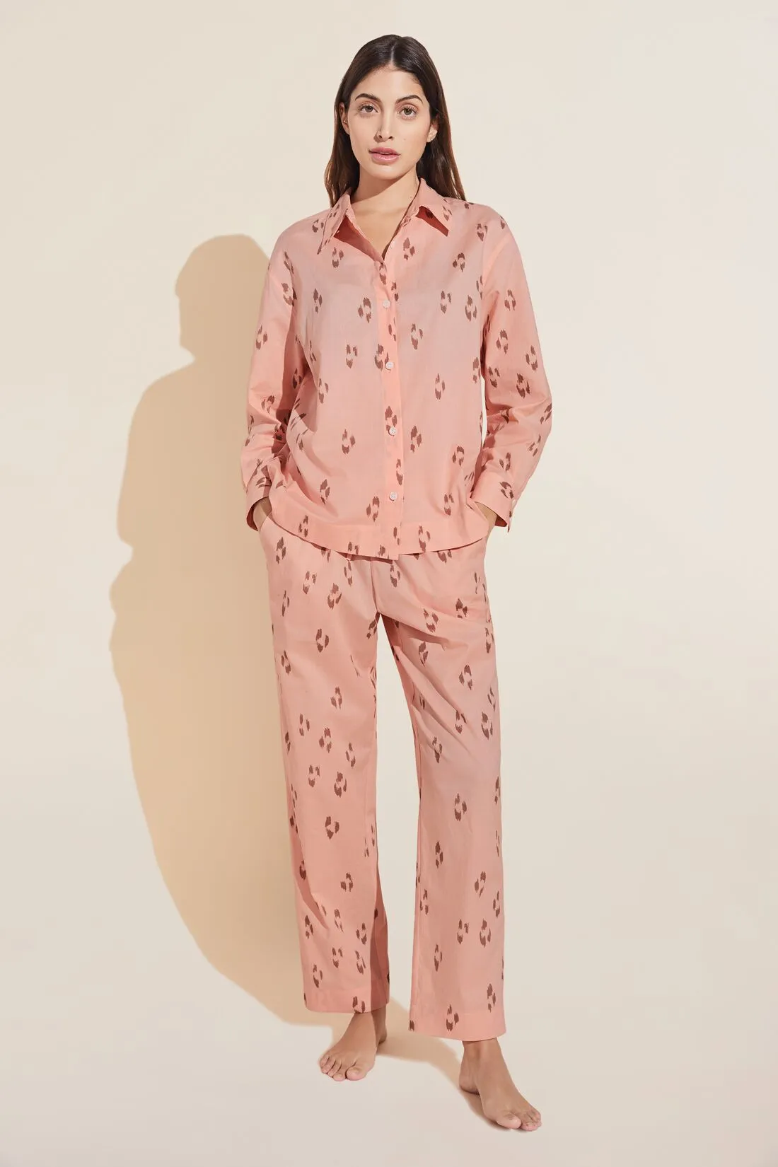 Organic Sandwashed Cotton Printed Long PJ Set