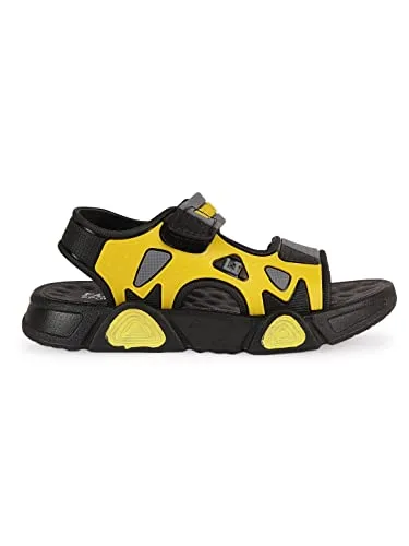 PASSION PETALS Colourblocked Sandals For Kids Baby Boys and Girls Sandals For Your Kids For Comfortable Wear (Yellow 5 Years - 5.5 Years)