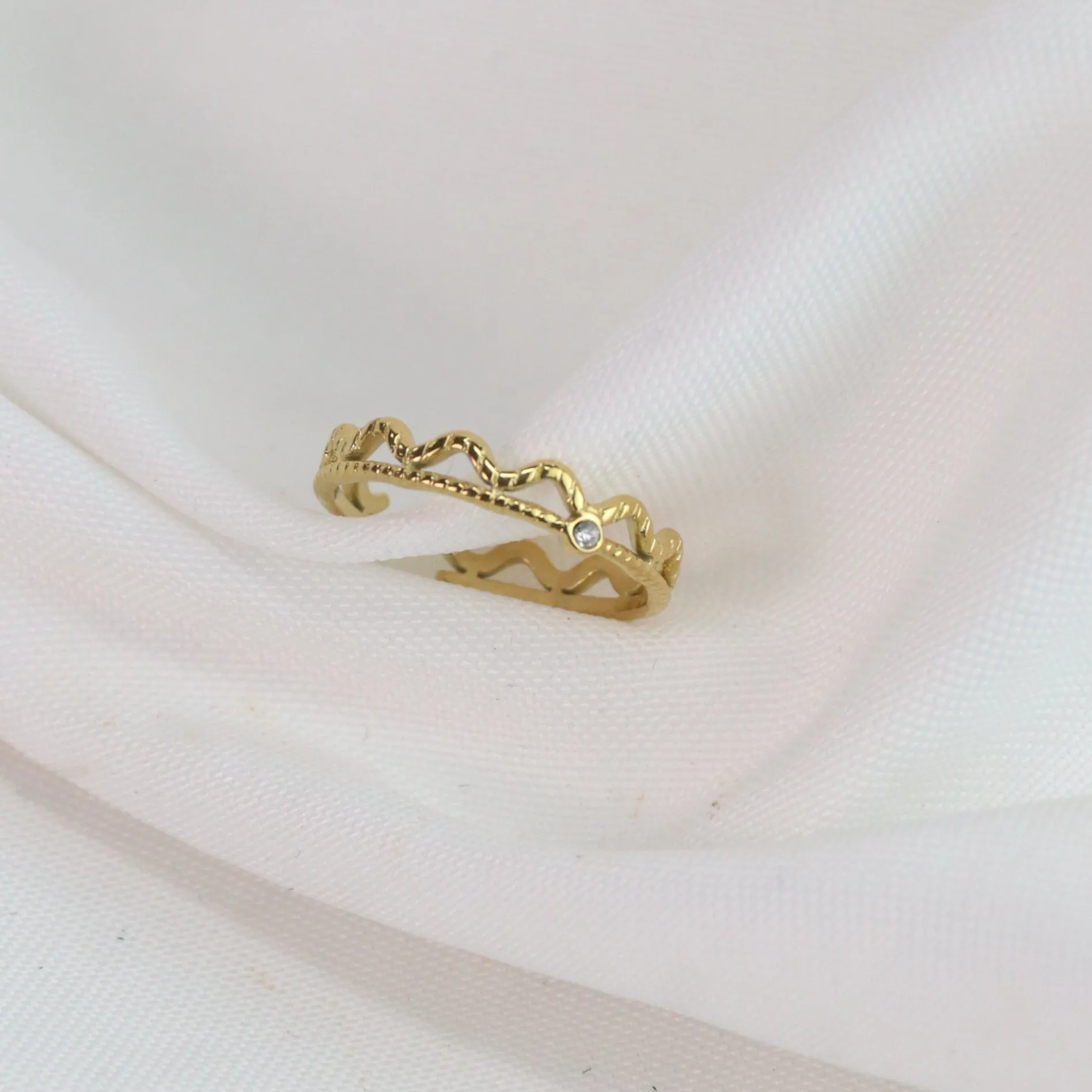 Princess | Gold Plated Princess Adjustable Ring