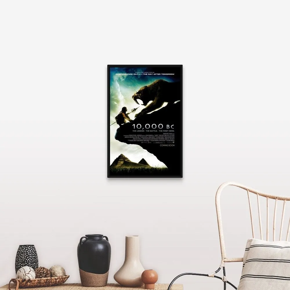 "10,000 B.C. - Movie Poster - UK" Black Float Frame Canvas Art