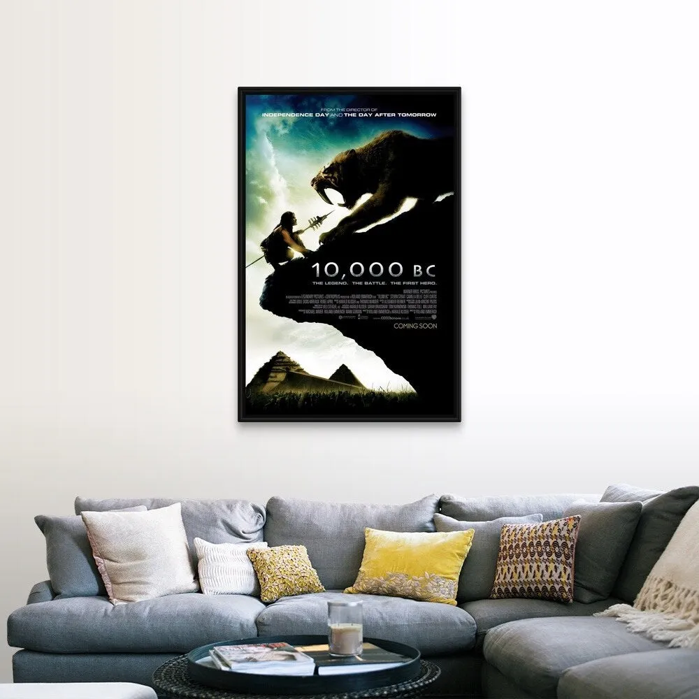 "10,000 B.C. - Movie Poster - UK" Black Float Frame Canvas Art