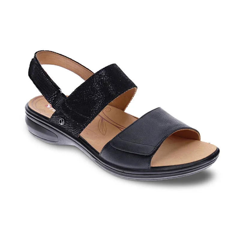 Revere Women's Como Sandal Black Lizard