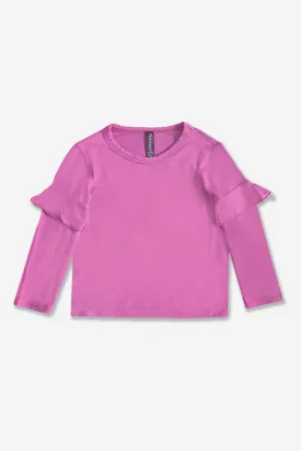 Ruffle Sleeve Top - Fuschia Pink