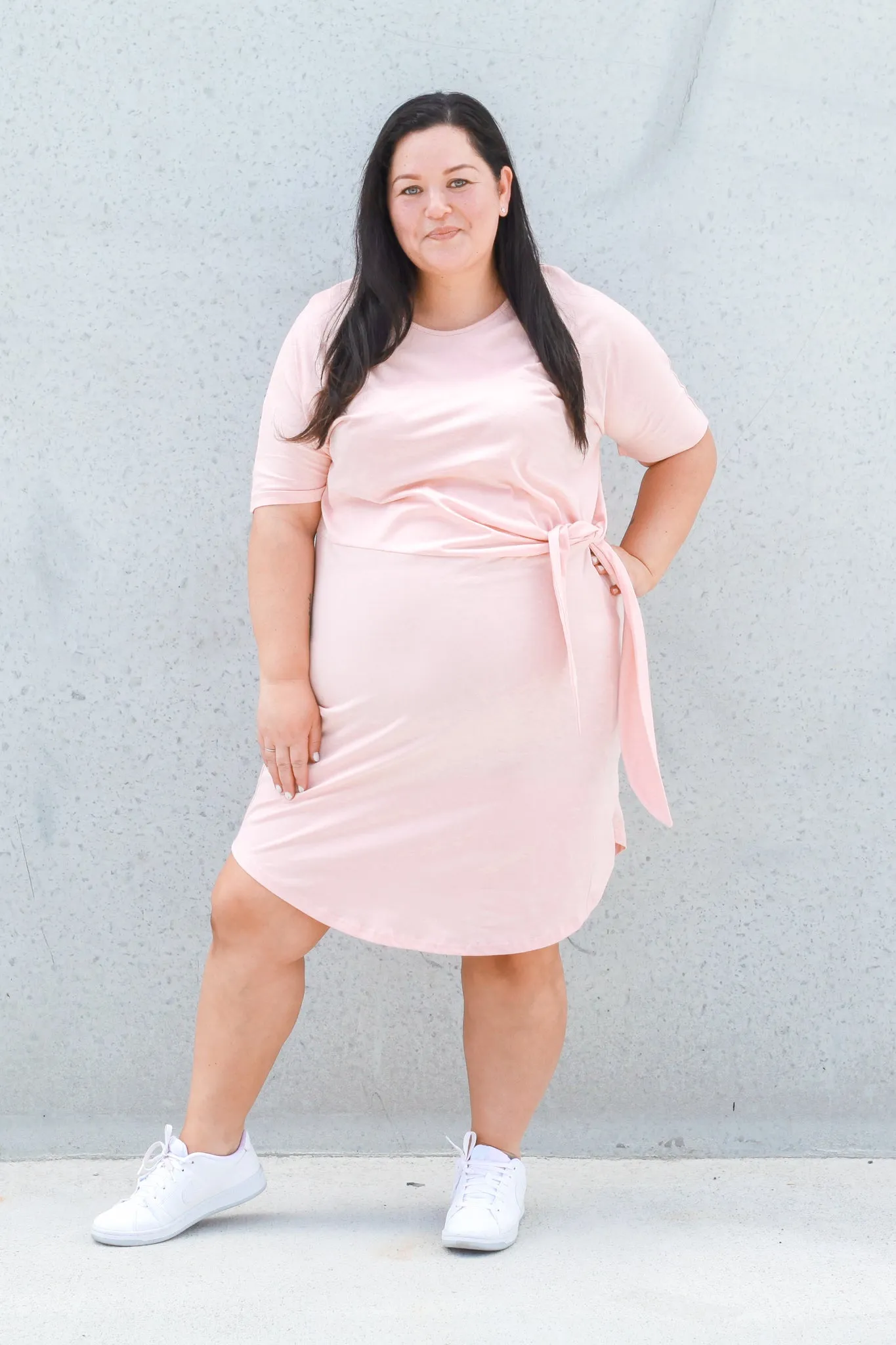 *SADIE SIDE KNOT DRESS DUSTY PINK