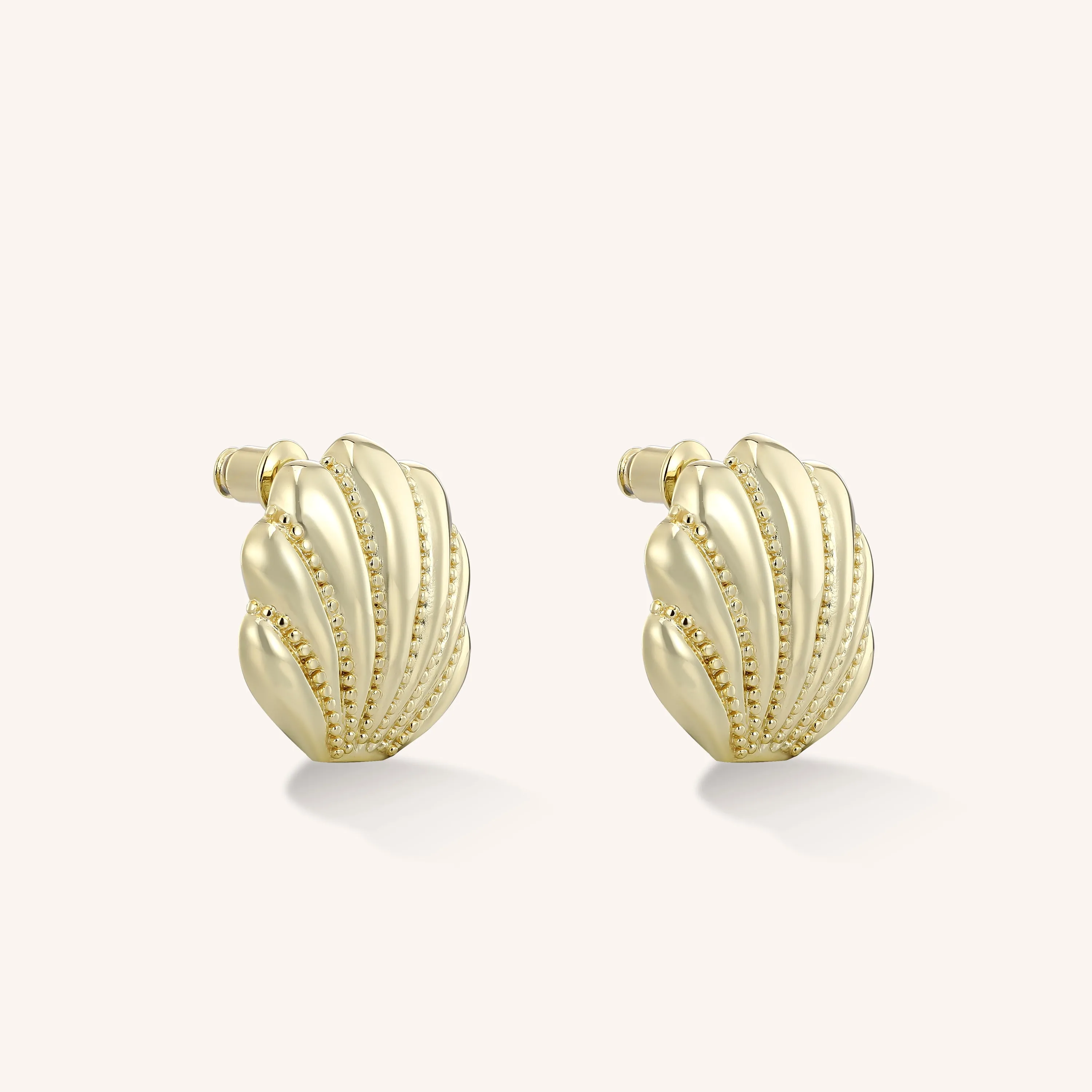 Scallop Shell Stud Earrings