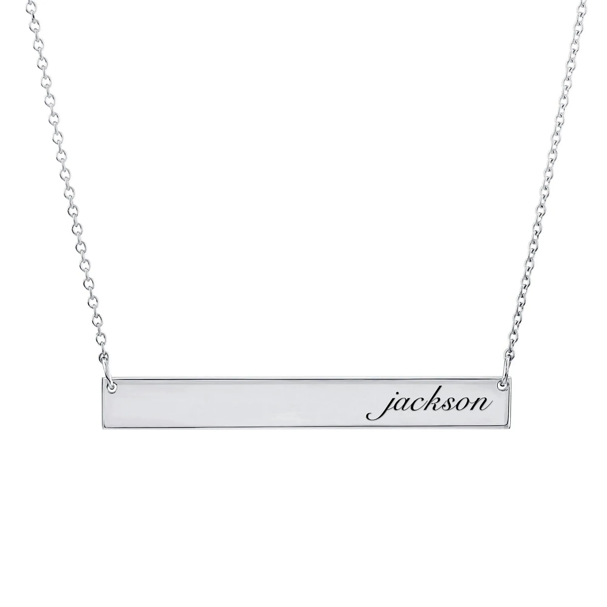 Script Skinny Bar Necklace