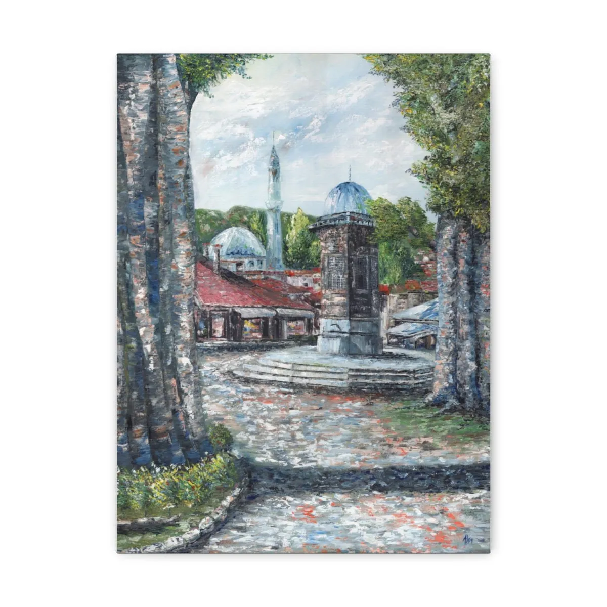 Sebilj in Baščaršija, Sarajevo, Bosnia, Quality Canvas Wall Art Print, Ready to Hang Wall Art Home Decor