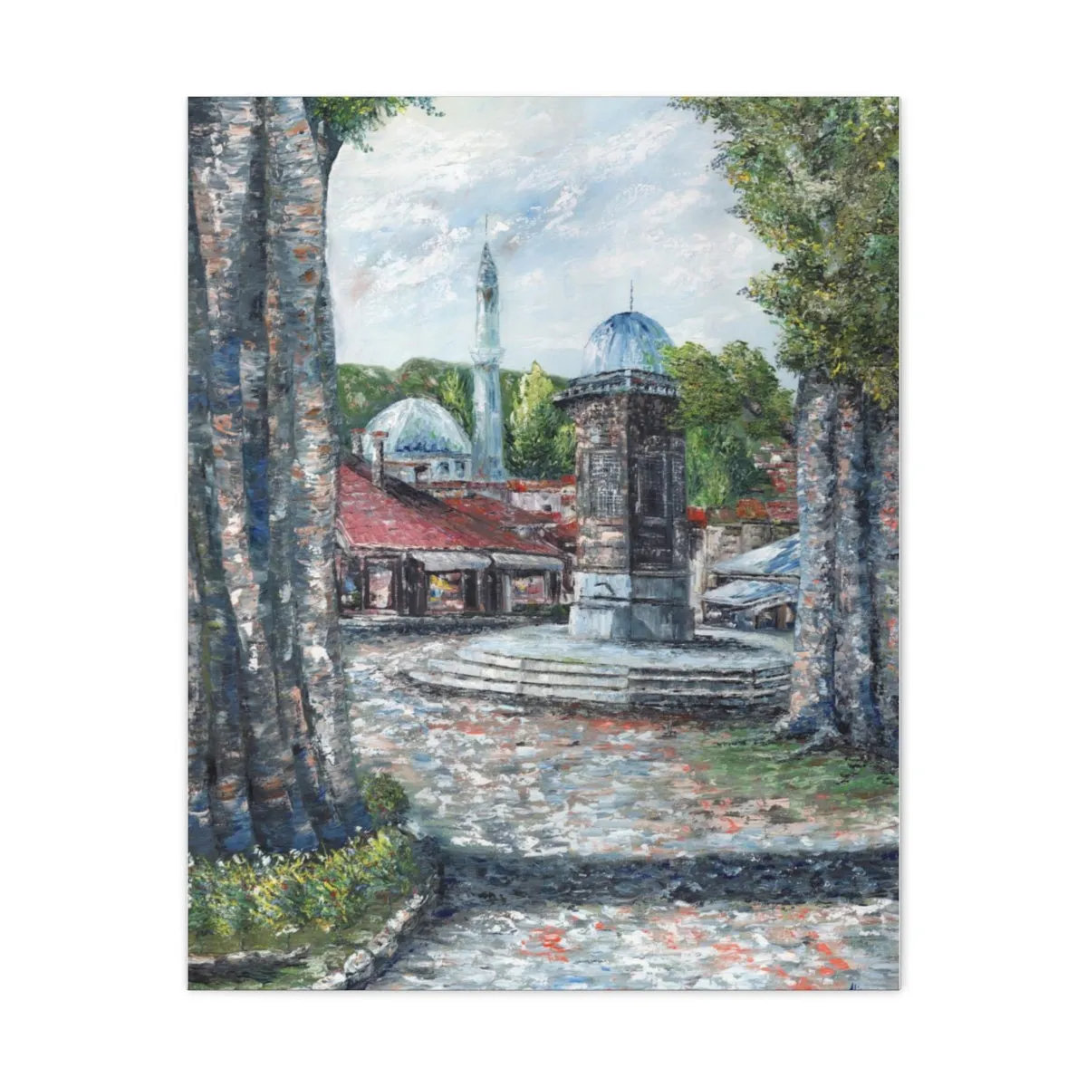 Sebilj in Baščaršija, Sarajevo, Bosnia, Quality Canvas Wall Art Print, Ready to Hang Wall Art Home Decor