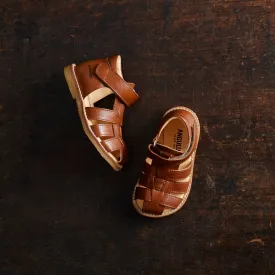 Toddler Leather Fisherman Sandals - Cognac