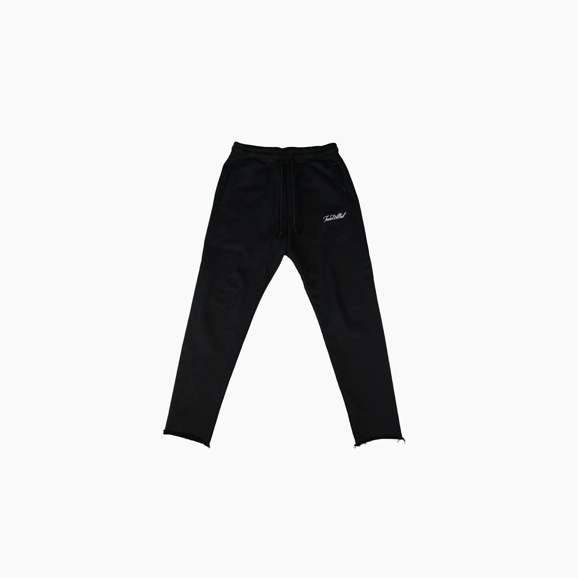 WOMEN'S RAW HEM SWEATPANTS - BLACK