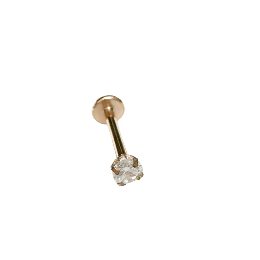 Zirconia Rose Gold Flat Back Earring