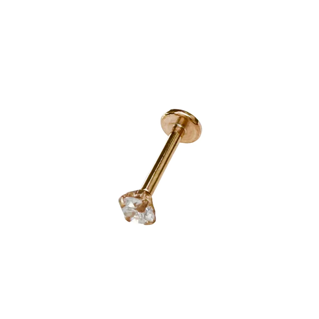 Zirconia Rose Gold Flat Back Earring