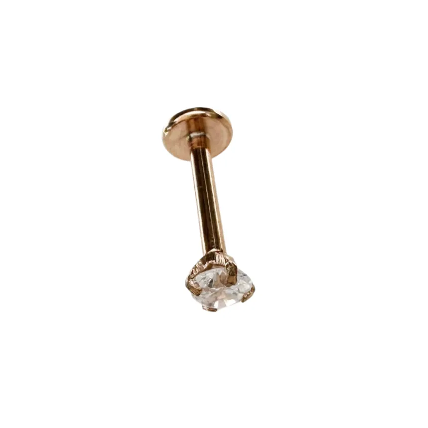 Zirconia Rose Gold Flat Back Earring